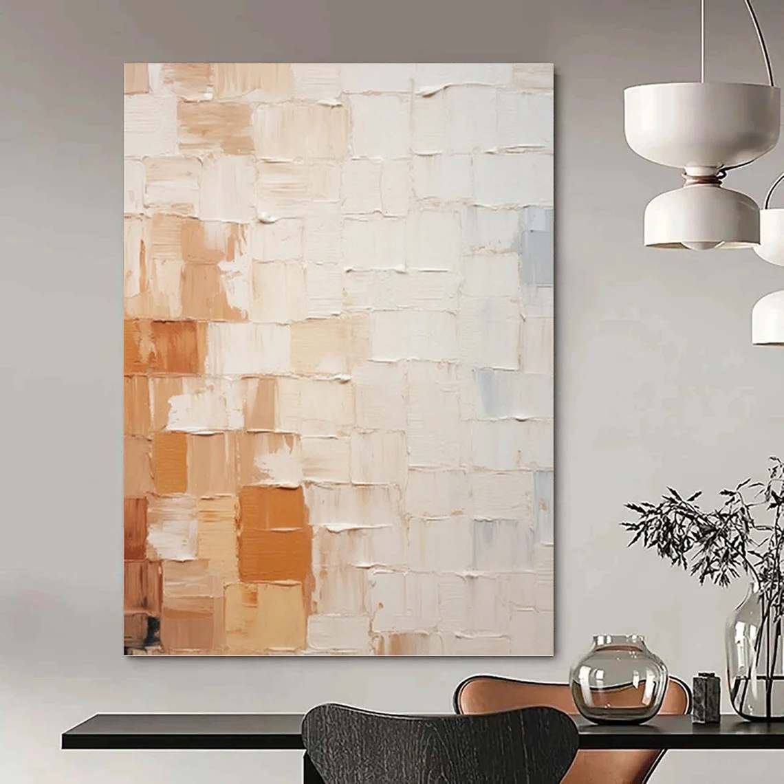 Beach_Beige_Brown_White_Abstract_Artwork_0Z7S2 wall art